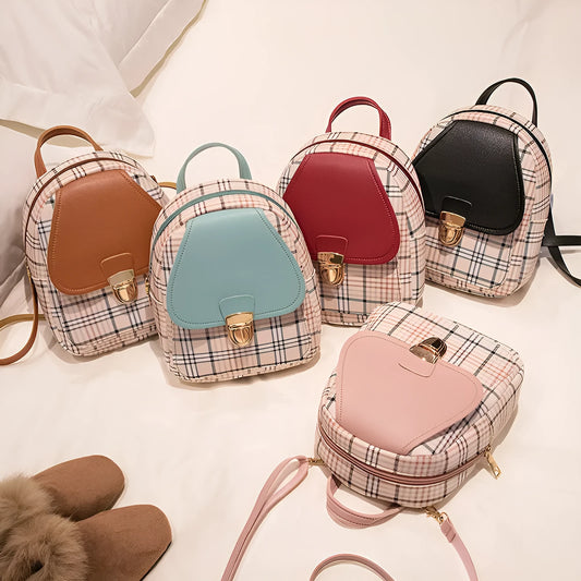 Diagonal one-shoulder phone bag in PU leather, shown in red, worn crossbody.