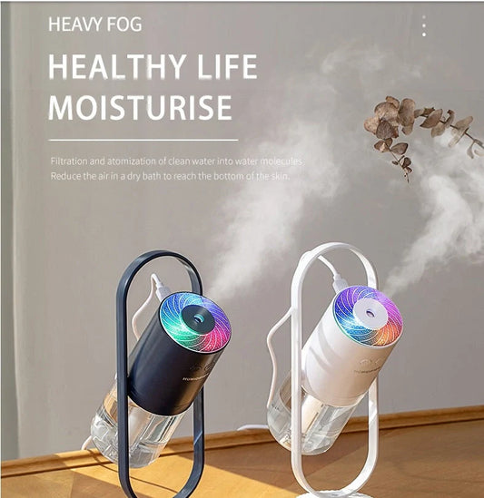 USB Air Humidifier with colorful night light projection for home and car use