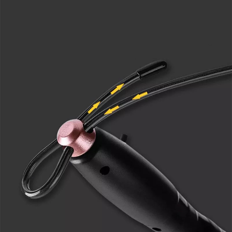 Adjustable digital skipping rope with black and pink options, featuring a digital counter