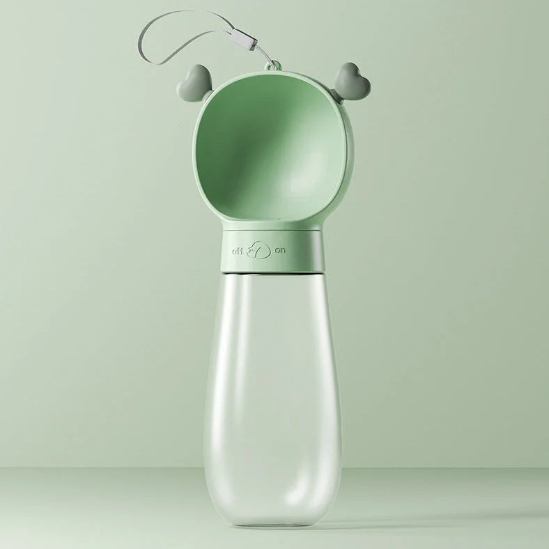 Go Out Water Cup portable dog drinking bottle with wide opening and twist-turn mechanism in cloud white colour