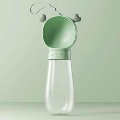 Go Out Water Cup portable dog drinking bottle with wide opening and twist-turn mechanism in cloud white colour