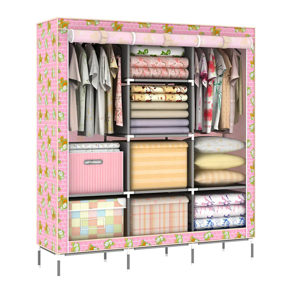 180cm wide wardrobe with zippered doors showing internal 1.8m hanging rail and adjustable feet