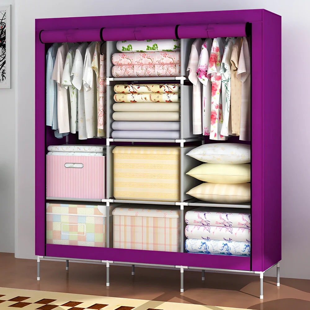 180cm wide wardrobe with zippered doors showing internal 1.8m hanging rail and adjustable feet