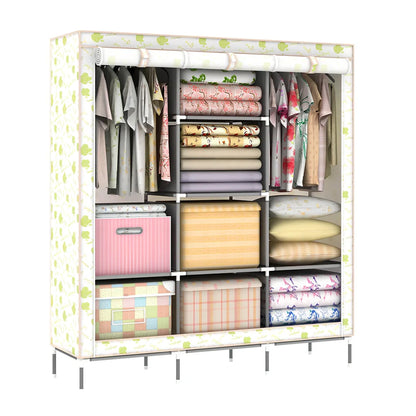 180cm wide wardrobe with zippered doors showing internal 1.8m hanging rail and adjustable feet