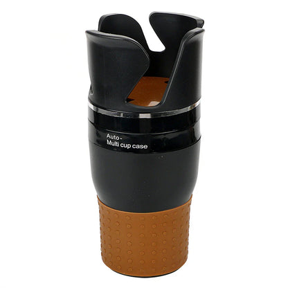 Versatile car cup holder made of ABS plastic and rubber, with a rotatable design to hold cups, bottles, and small items securely in your vehicle.