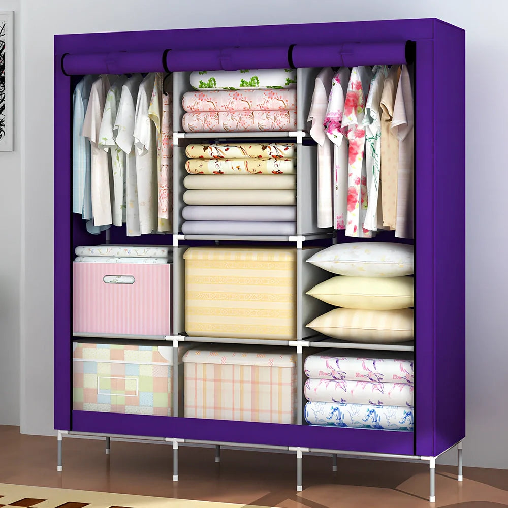 180cm wide wardrobe with zippered doors showing internal 1.8m hanging rail and adjustable feet