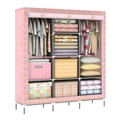 180cm wide wardrobe with zippered doors showing internal 1.8m hanging rail and adjustable feet