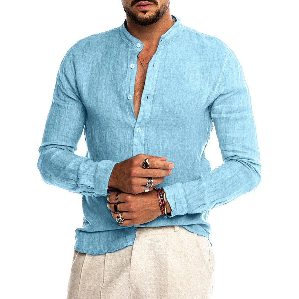 Stylish and comfortable men's linen shirt in a variety of classic colors and sizes