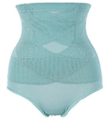 Women's high waist postpartum belly shaping pants in black and beige for comfort and support.