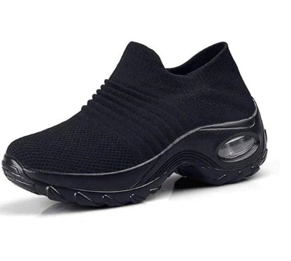 Stylish and comfortable dancing shoes with mesh upper, wedge heel, and waterproof platform