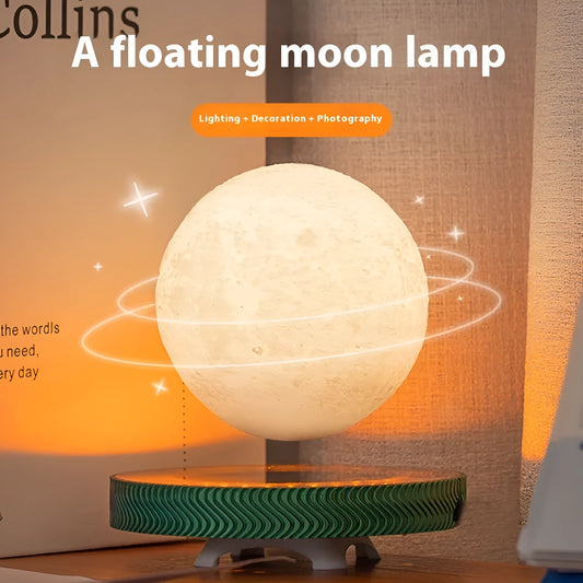 Magnetic suspension small night lamp in 3D-printed design with floating effect, UK plug