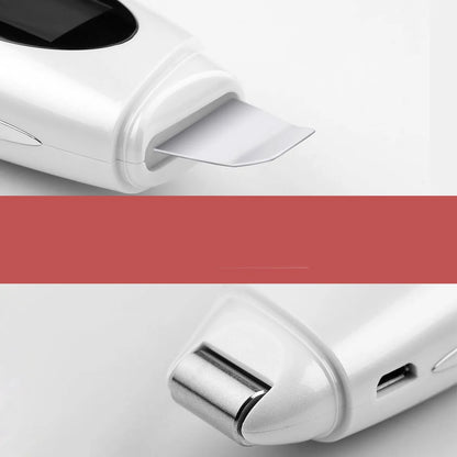 Star silver ultrasonic beauty instrument with adjustable vibration, plug charging, and fixed brush head