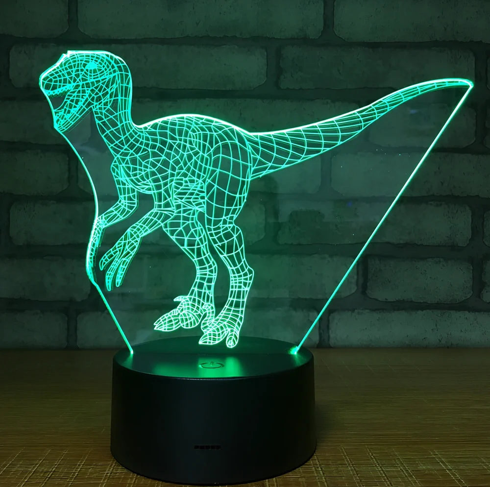 3D night light with touch controls and remote, seven colour options, acrylic construction with ABS base