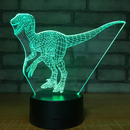 3D night light with touch controls and remote, seven colour options, acrylic construction with ABS base