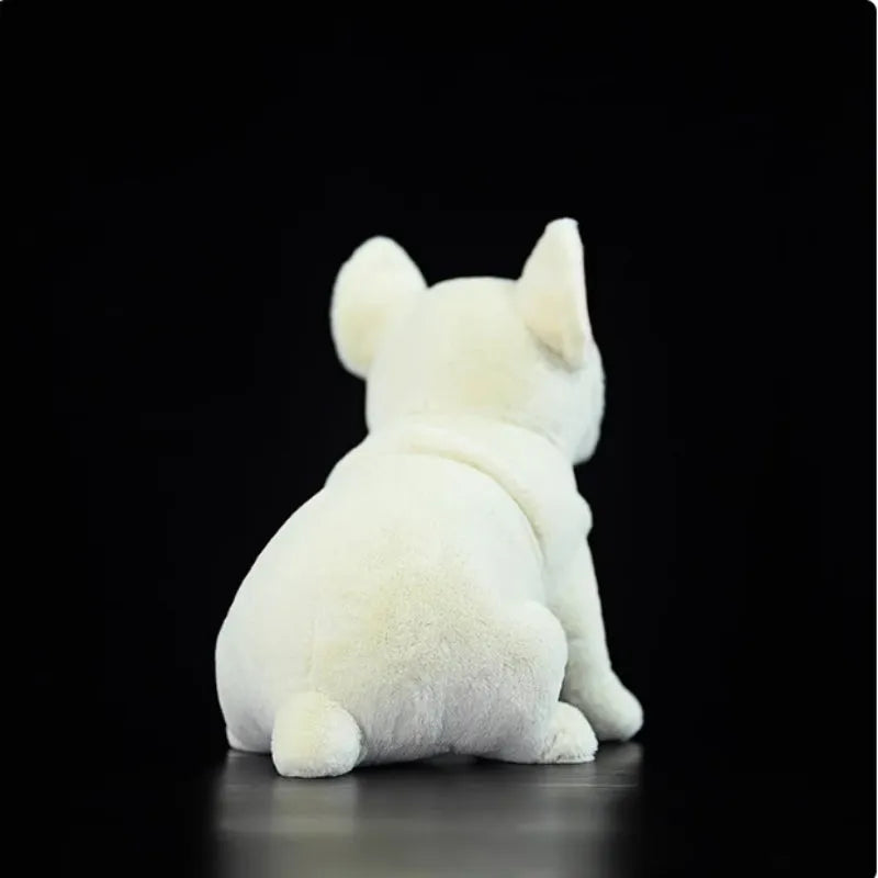 Cream French plush dog doll, 23 cm tall, with plush fabric and PP cotton filling