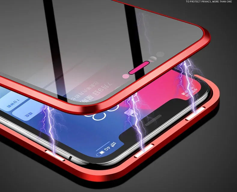 Anti-peeping magnetic clamshell phone case for Samsung Galaxy phones in multiple colours