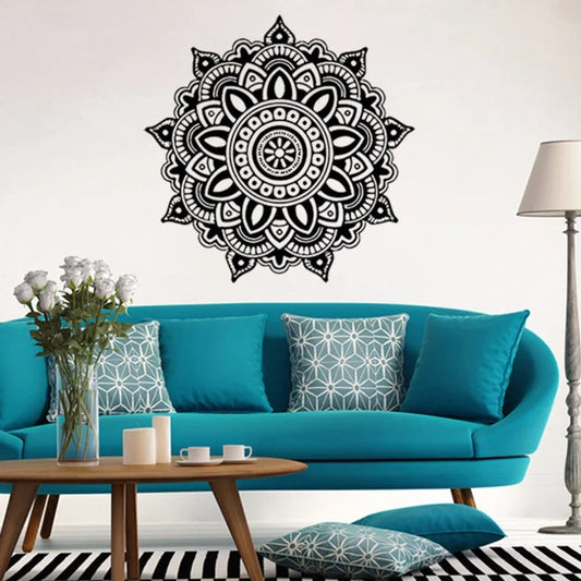 57x57cm black waterproof PVC wall sticker showing square format and peel-and-stick backing