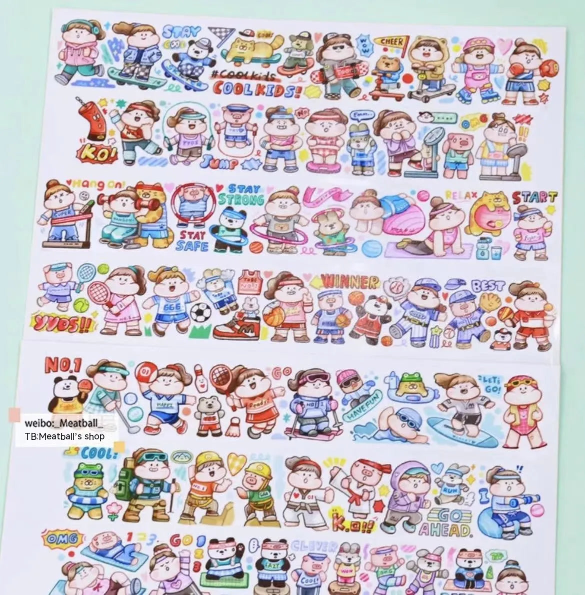 Haemorrhoid tape packaging stickers with cute cartoon characters on Japanese paper, 42 style options