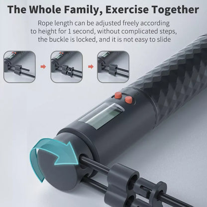 TMT Electronic Wireless Skipping Rope with digital counter and non-slip handle