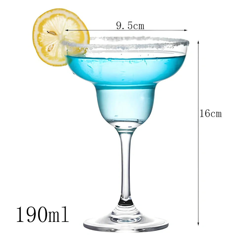 Creative transparent lead-free glass cup with seamless flat base for cocktails, 210ml capacity