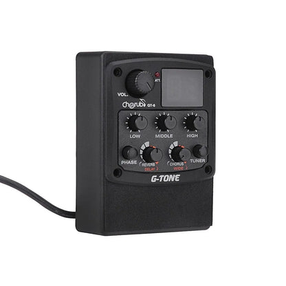 Cherub GT-6 black acoustic guitar soundhole pickup with EQ and effects knobs