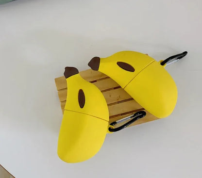 Yellow banana design silicone protective case for Apple AirPods Pro wireless headphones