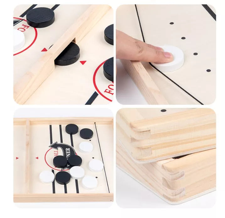 Wooden Parent-Child Collision Chess Set with 10 pieces for family fun