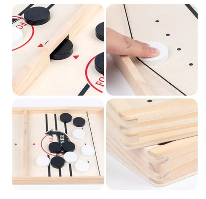 Wooden Parent-Child Collision Chess Set with 10 pieces for family fun