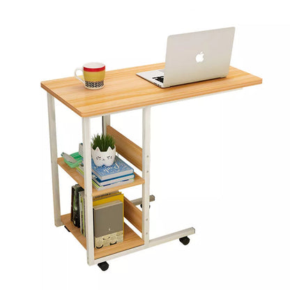 Portable bedside table in niameine walnut color, perfect for laptops and books