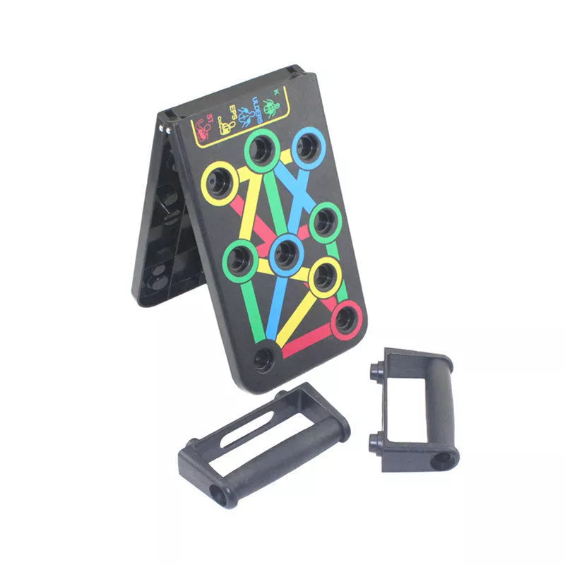 Compact home chest and abdominal muscle training board for men and women, includes handles and non-slip pads