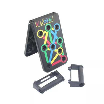 Compact home chest and abdominal muscle training board for men and women, includes handles and non-slip pads