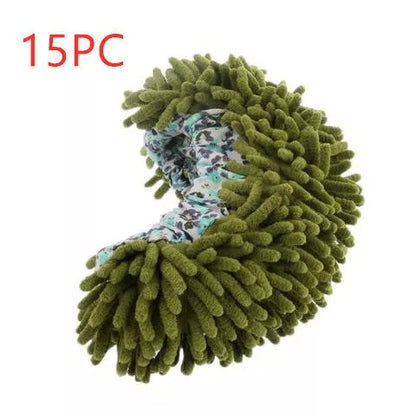 Chenille mop slippers in various colors for easy home cleaning