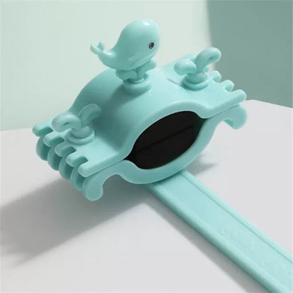 Children's faucet extender in blue, pink, or purple for easy handwashing