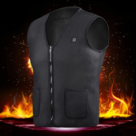 Versatile heated vest with adjustable temperature control and durable polyester construction for outdoor activities