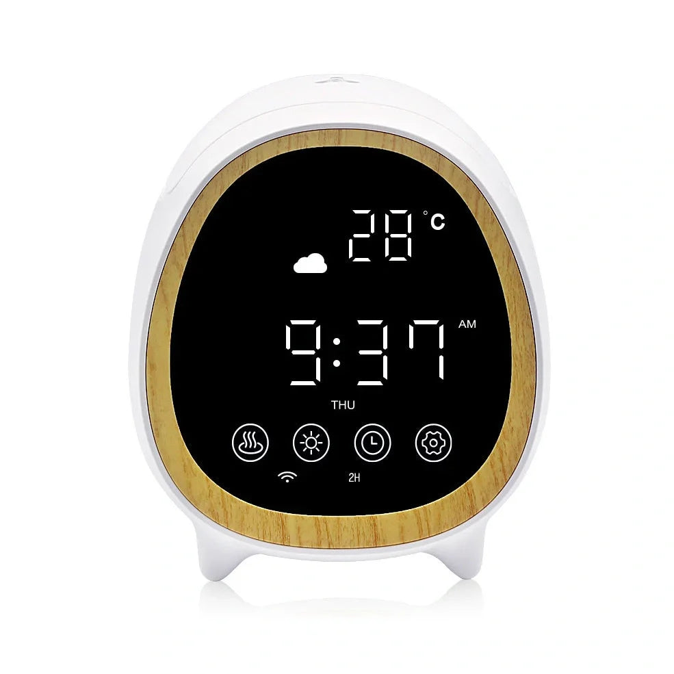 Black round smart WiFi aroma diffuser with 1-litre tank for 30 square metre humidification