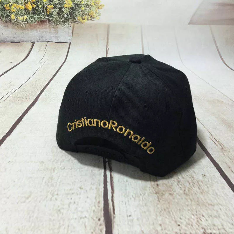 C Ronaldo CR7 baseball cap in black with high top and big eaves design