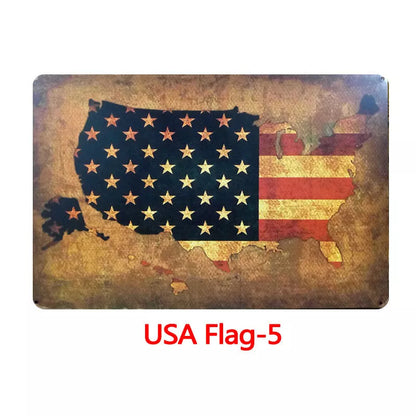 Retro tin painting wall decoration with American nostalgia theme, 30x20cm