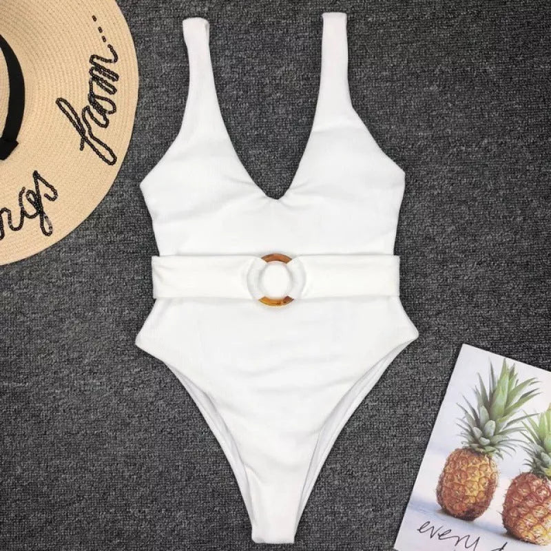Women's white grid pattern swimsuit with vinylon fabric, available in multiple sizes and colors
