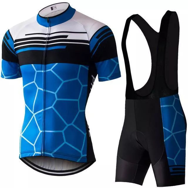 Cycling Kit Aqau in moisture-wicking nylon blend fabric for cyclists