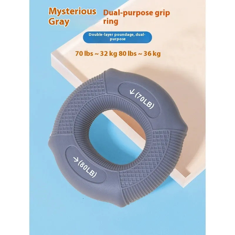 Silicone spring grip strength tester, portable hand exerciser for fitness equipment with 20-80 pound options