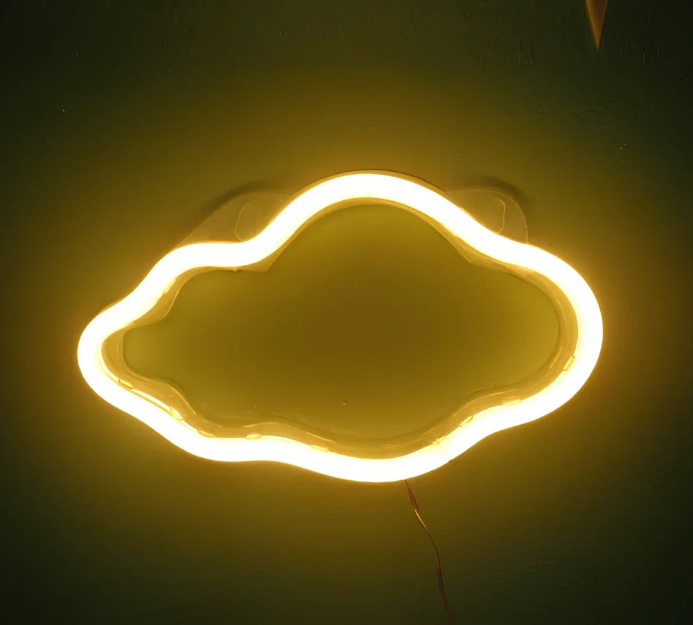 Hanging LED neon wall light in PVC, USB powered, sizes 100-600mm for home decor