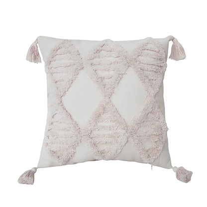 Moroccan geometric pattern cotton cushion cover showing envelope closure and 45x45cm dimensions