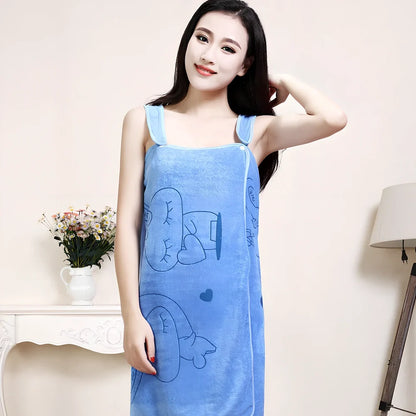 Ladies' bath towel suspenders in Thi pink colour showing 80cm by 138cm dimensions