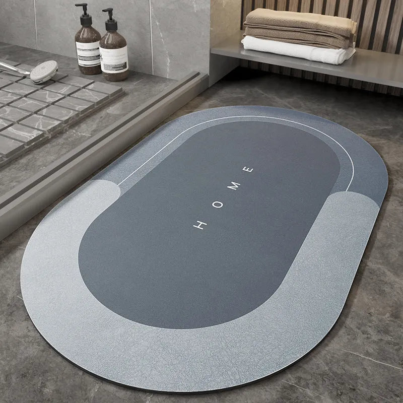 Blended machine-woven floor mat in an oval shape, showing the Lake Baikal Blue colour option.