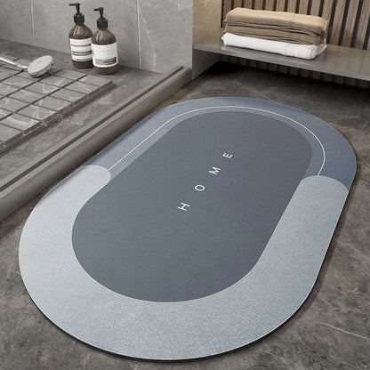 Blended machine-woven floor mat in an oval shape, showing the Lake Baikal Blue colour option.