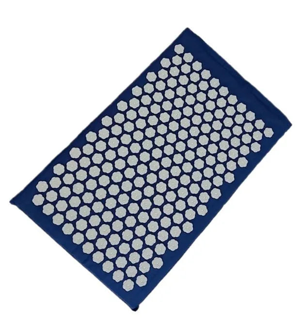 Lotus-shaped acupressure mat and pillow set in blue colour for massage therapy