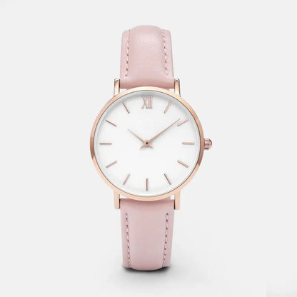 Women's square quartz watch with alloy case and PU leather strap in multiple colour options