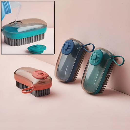 Automatic liquid cleaning brush with ergonomic grip in multiple colour options