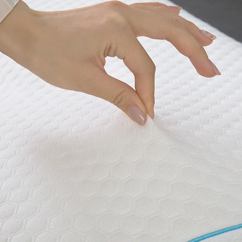 Cozy couple's memory foam pillow with pressure relief groove and cervical support