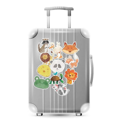 36 large retro beach and surfing themed stickers with matte finish, sizes range from 6cm to 10cm.